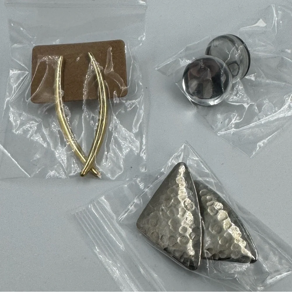 Earring Lot Mixed Styles For Pierced Ears Vintage to Modern Silver Gold Tone